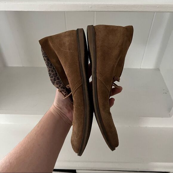 Lucky Brand Brown Suede Leather Round Toe Slip On Ankle Booties - Picture 8 of 8